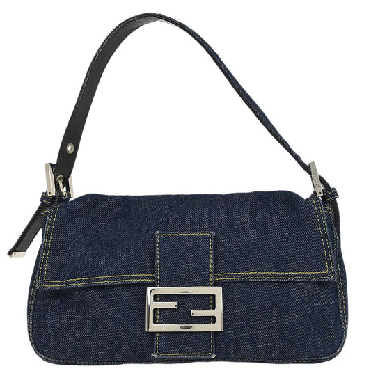 Fendi Navy Denim Baguette Handbag