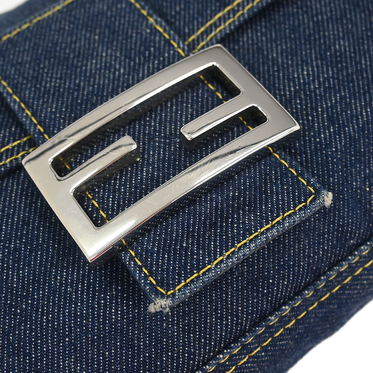 Fendi Navy Denim Baguette Handbag