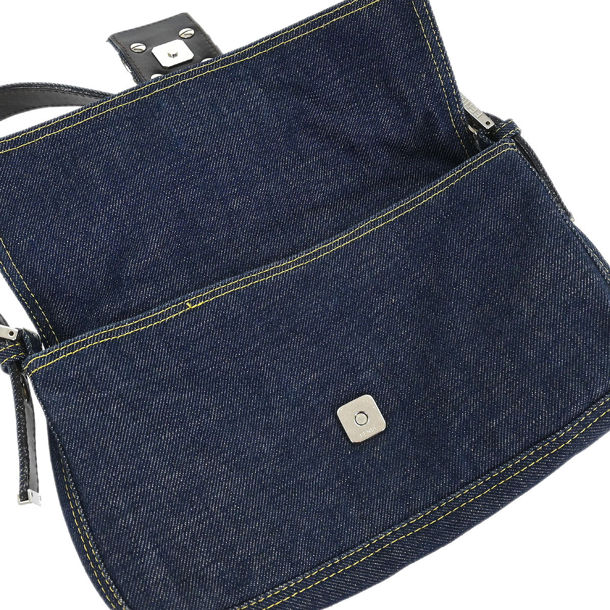 Fendi Navy Denim Baguette Handbag