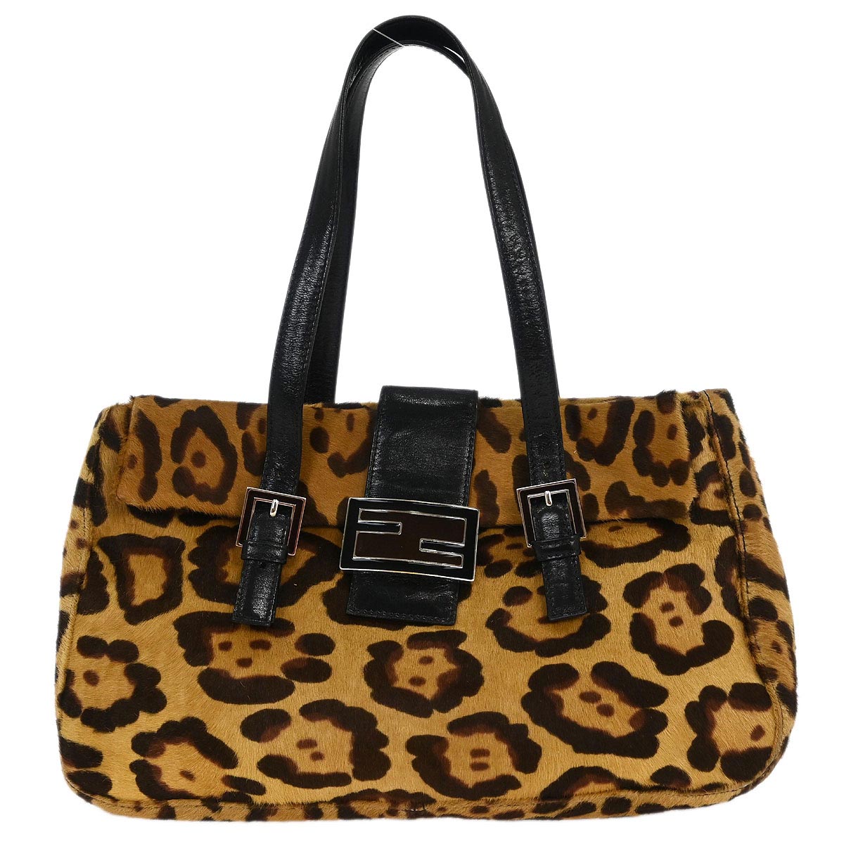 Fendi * Brown Pony Hair Leopard Print Handbag