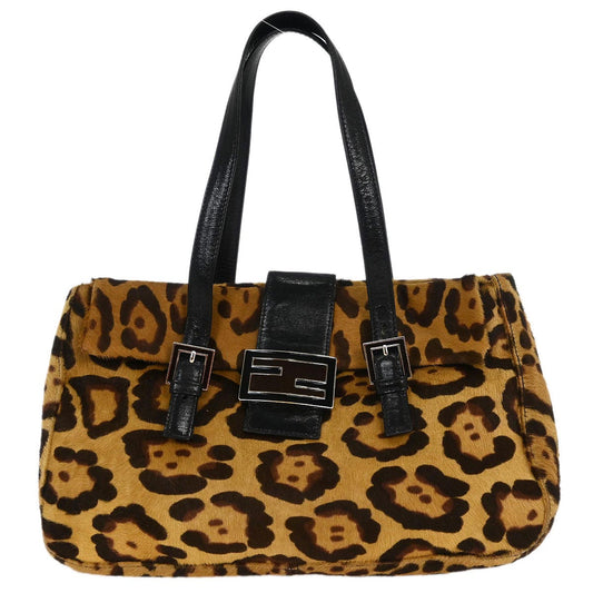 Fendi * Brown Pony Hair Leopard Print Handbag