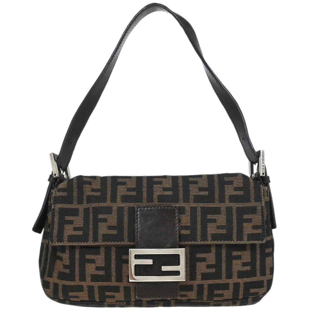 Fendi Brown Canvas Zucca Baguette Handbag