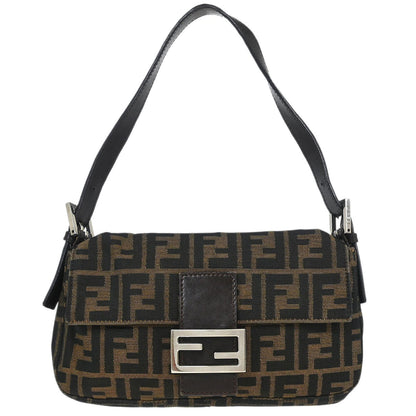 Fendi Brown Canvas Zucca Baguette Handbag