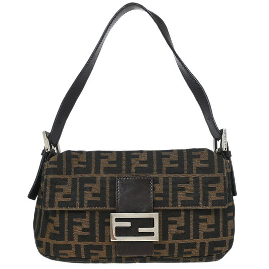 Fendi Brown Canvas Zucca Baguette Handbag