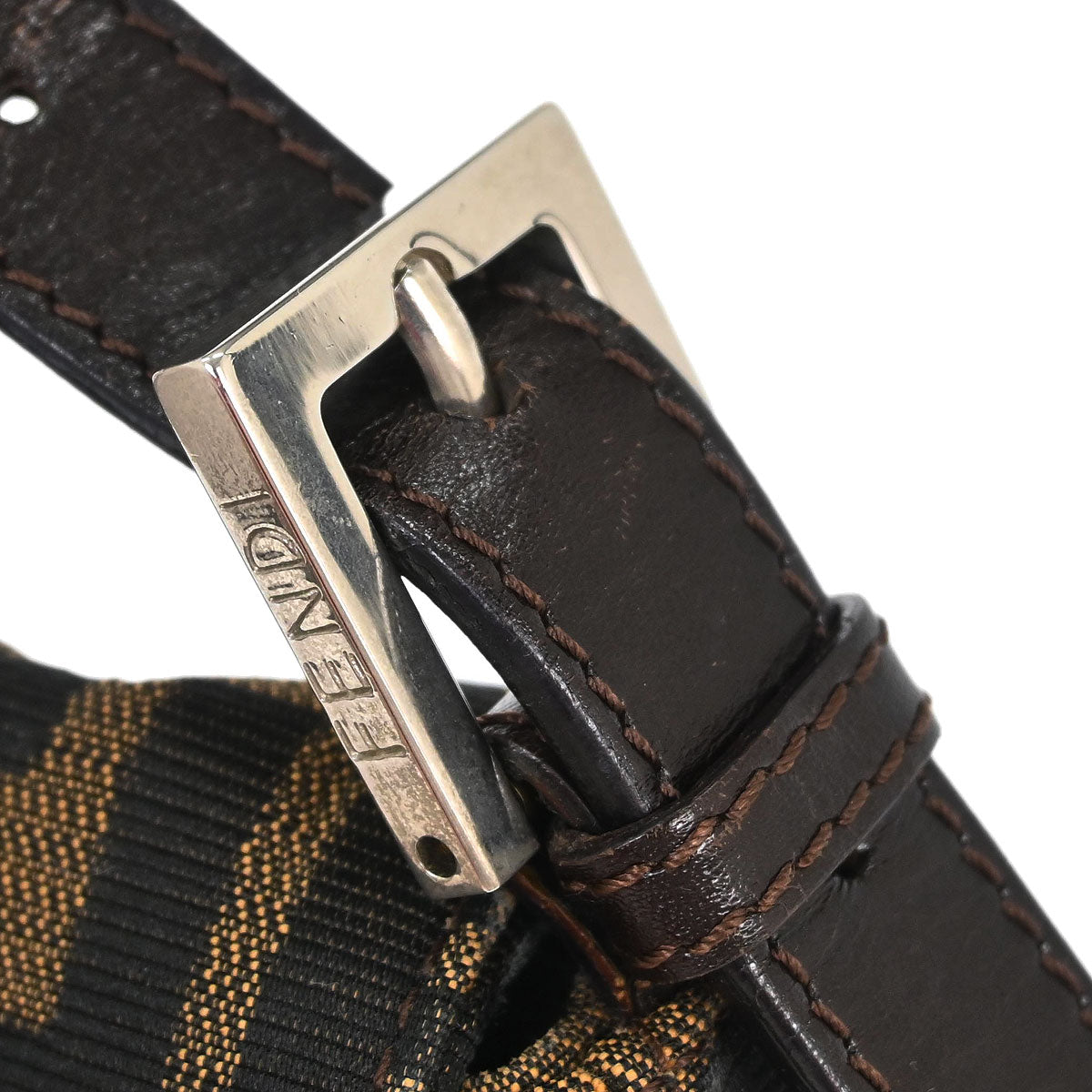 Fendi Brown Canvas Zucca Baguette Handbag