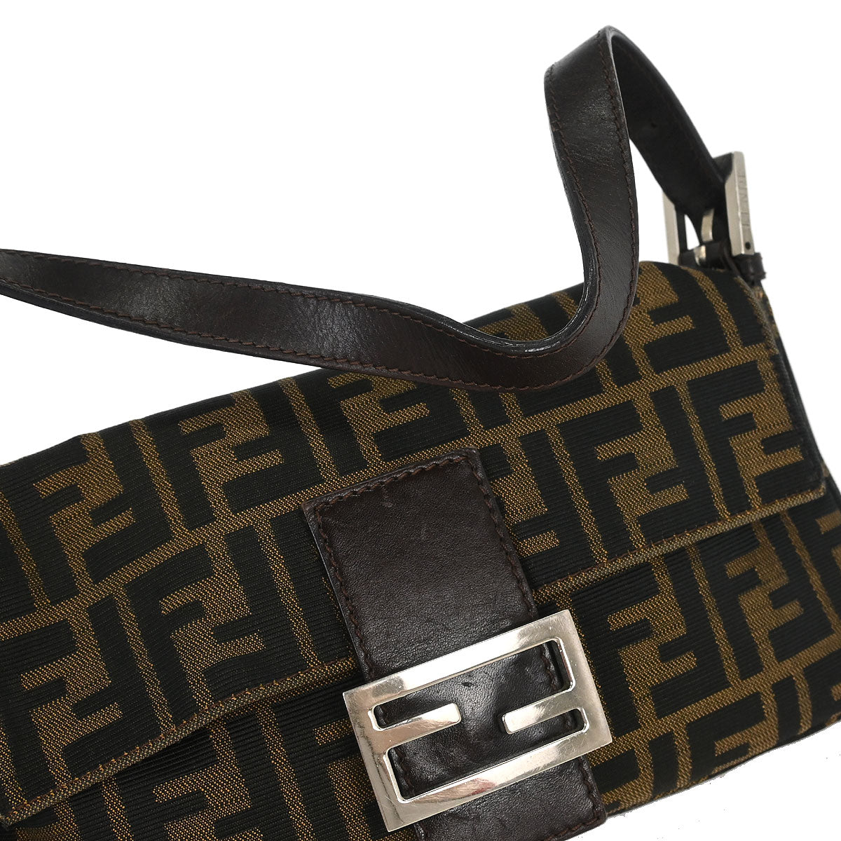 Fendi Brown Canvas Zucca Baguette Handbag