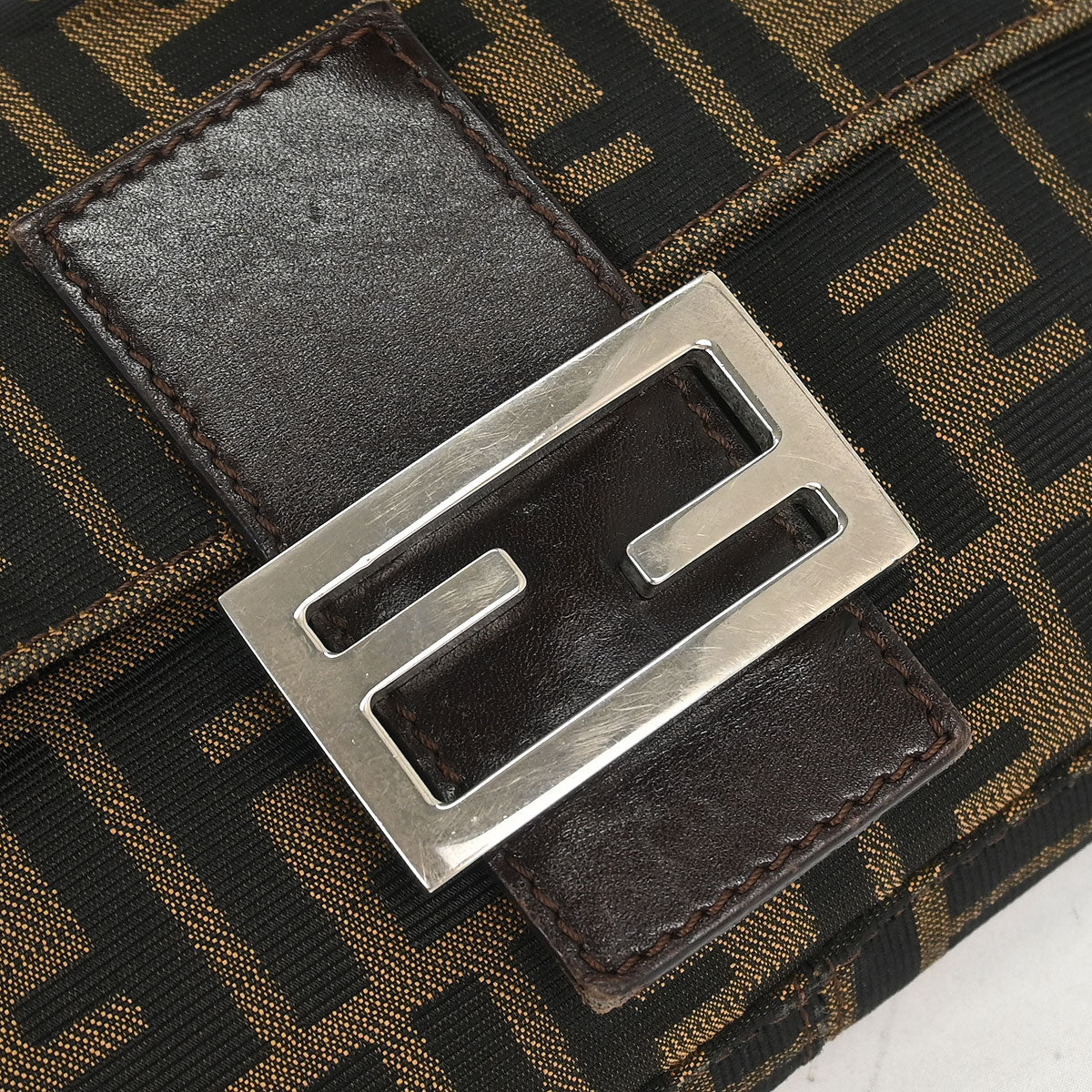 Fendi Brown Canvas Zucca Baguette Handbag