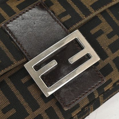 Fendi Brown Canvas Zucca Baguette Handbag
