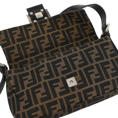 Fendi Brown Canvas Zucca Baguette Handbag