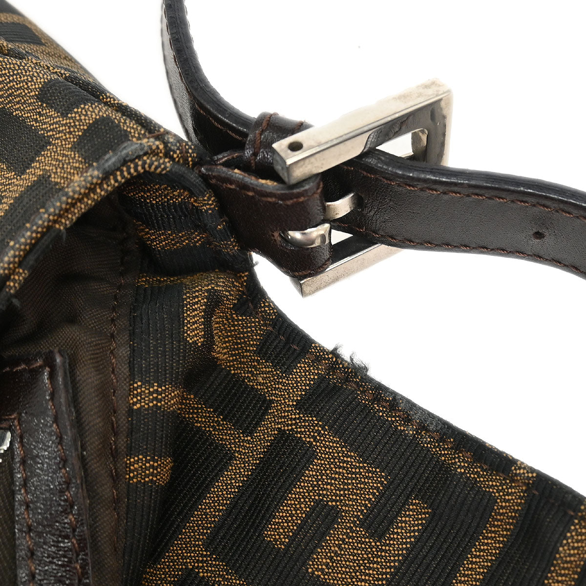 Fendi Brown Canvas Zucca Baguette Handbag