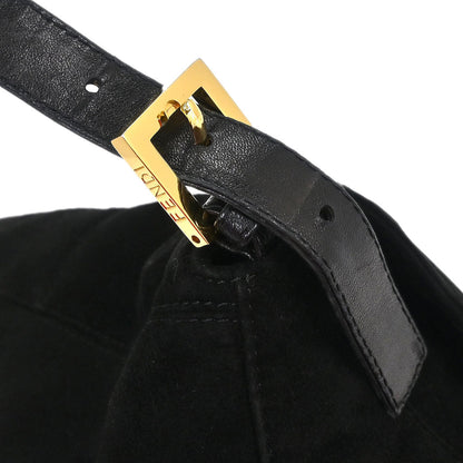 Fendi Black Suede Mamma Baguette Handbag