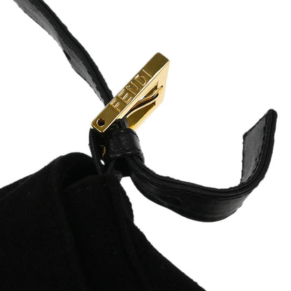 Fendi Black Suede Mamma Baguette Handbag