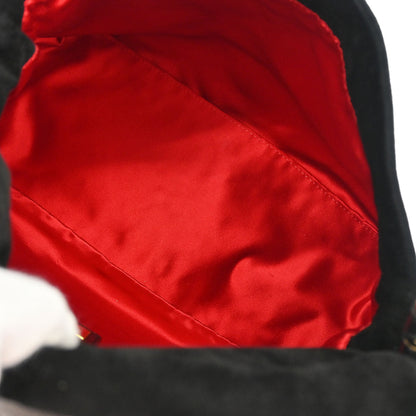 Fendi Black Suede Mamma Baguette Handbag