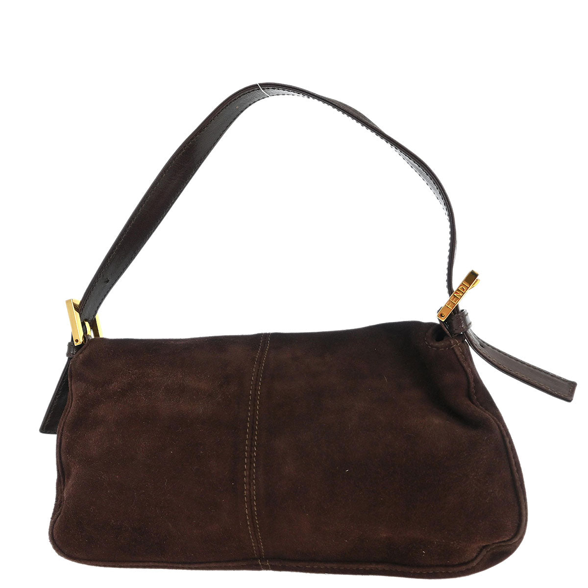 Fendi Brown Suede Baguette Handbag