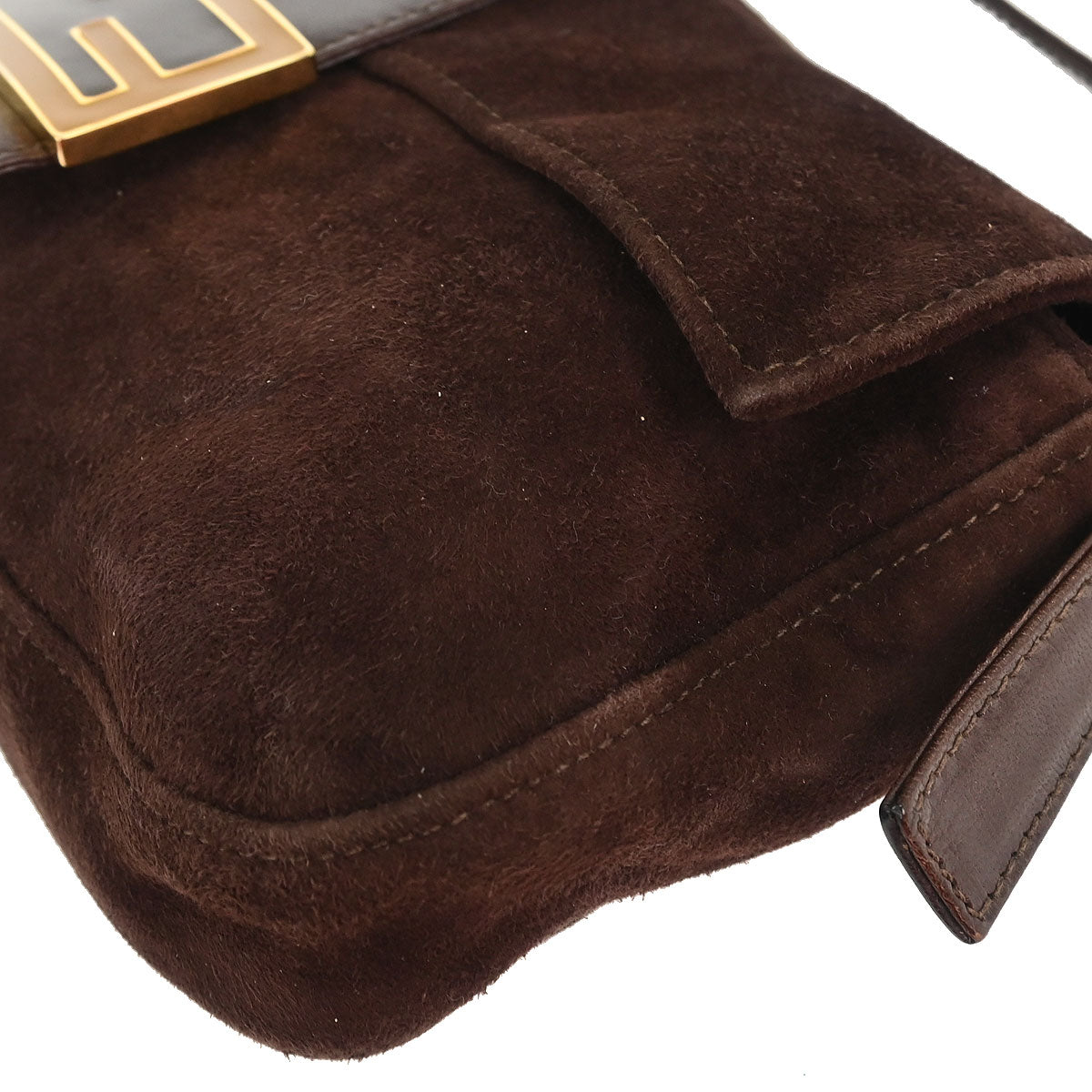 Fendi Brown Suede Baguette Handbag