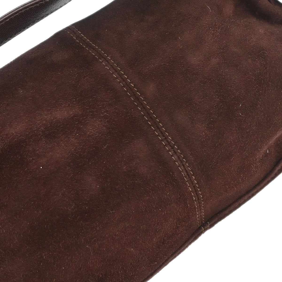 Fendi Brown Suede Baguette Handbag