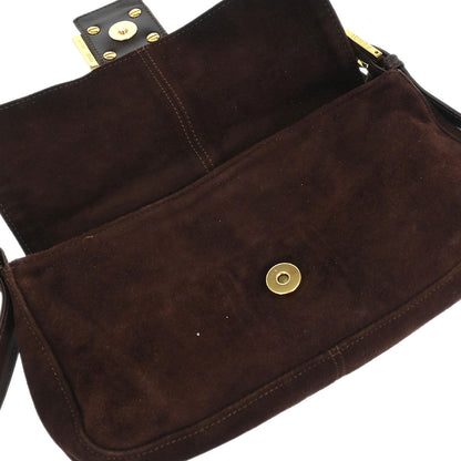 Fendi Brown Suede Baguette Handbag