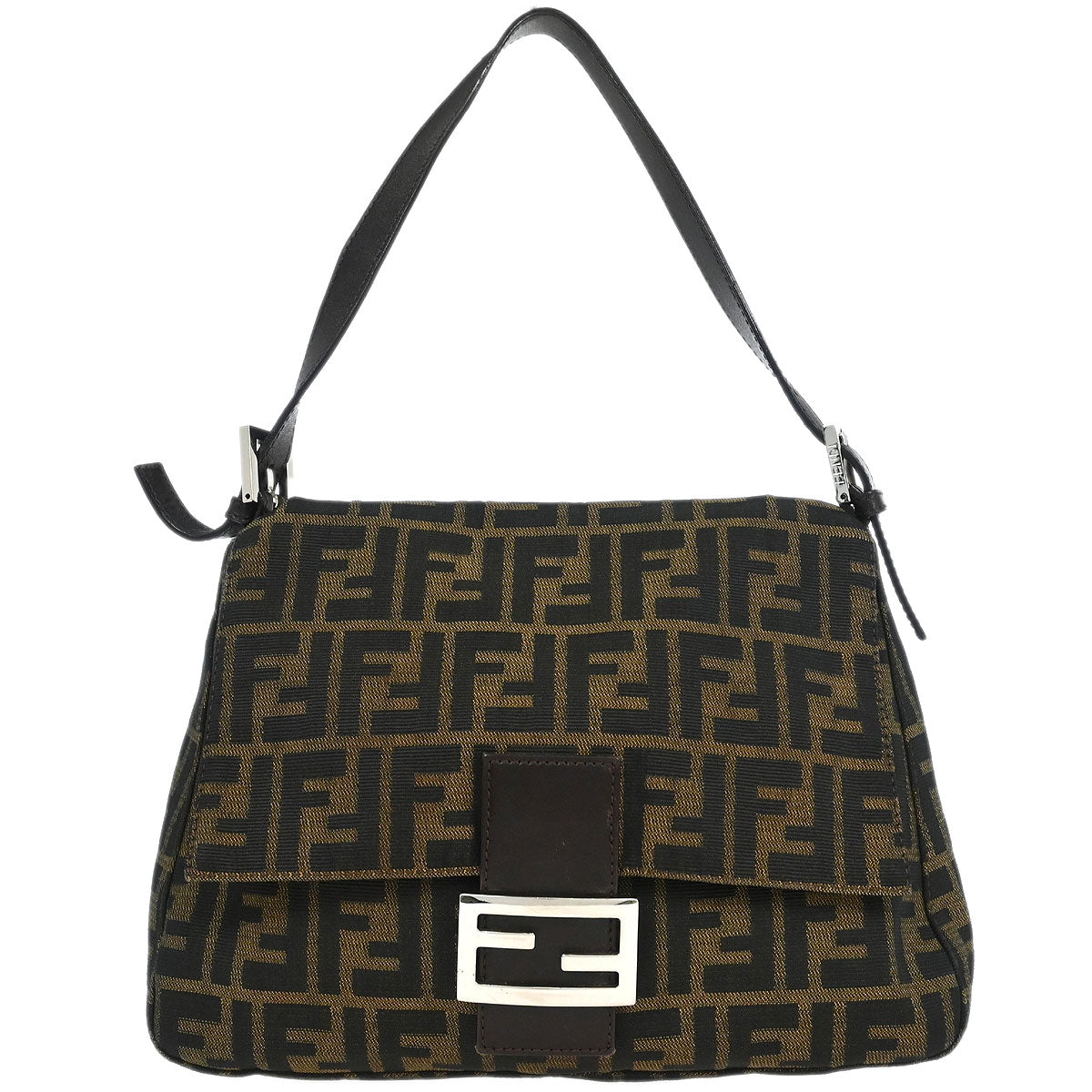 Fendi Brown Canvas Zucca Mamma Baguette Handbag