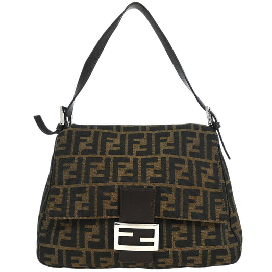 Fendi Brown Canvas Zucca Mamma Baguette Handbag