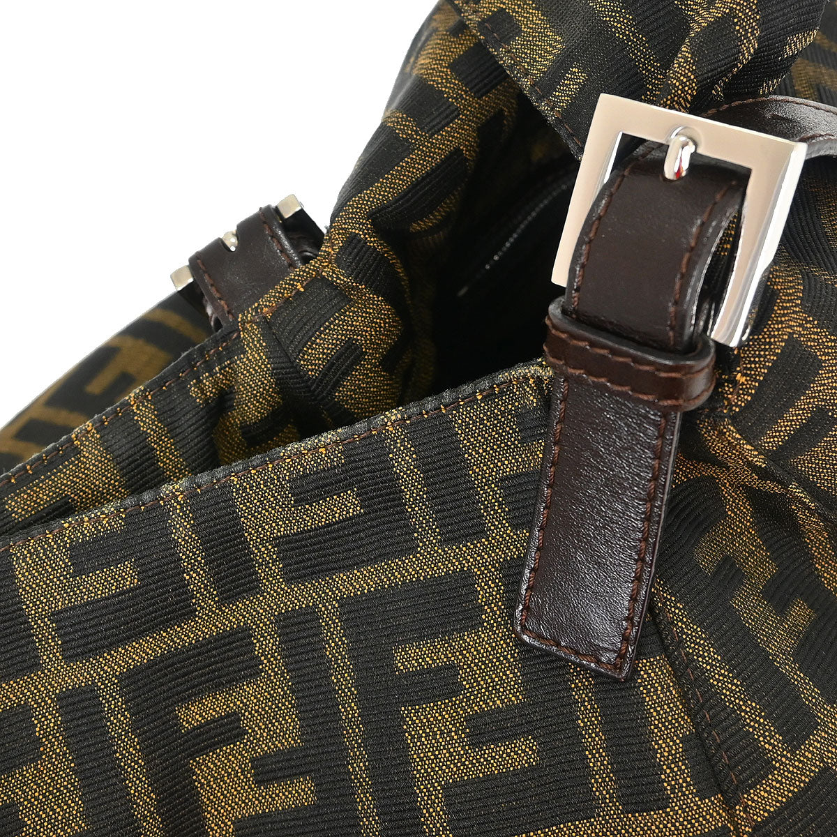 Fendi Brown Canvas Zucca Mamma Baguette Handbag