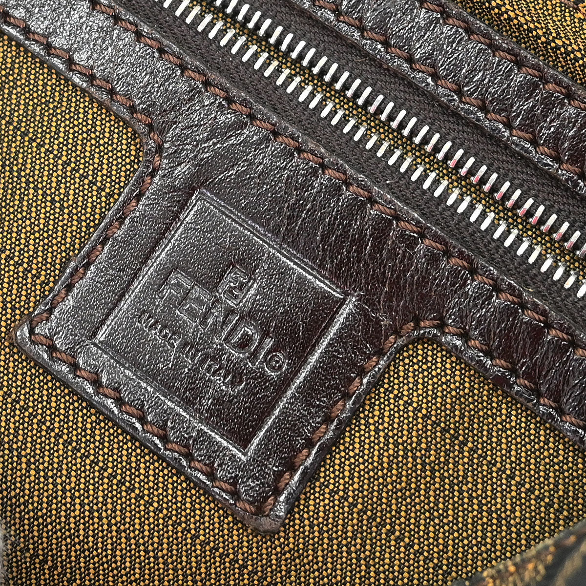 Fendi Brown Canvas Zucca Mamma Baguette Handbag