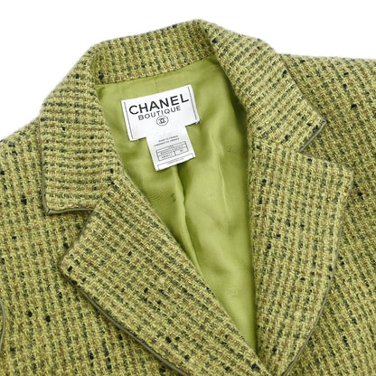 Chanel 1997 Single Breasted Jacket Green #38