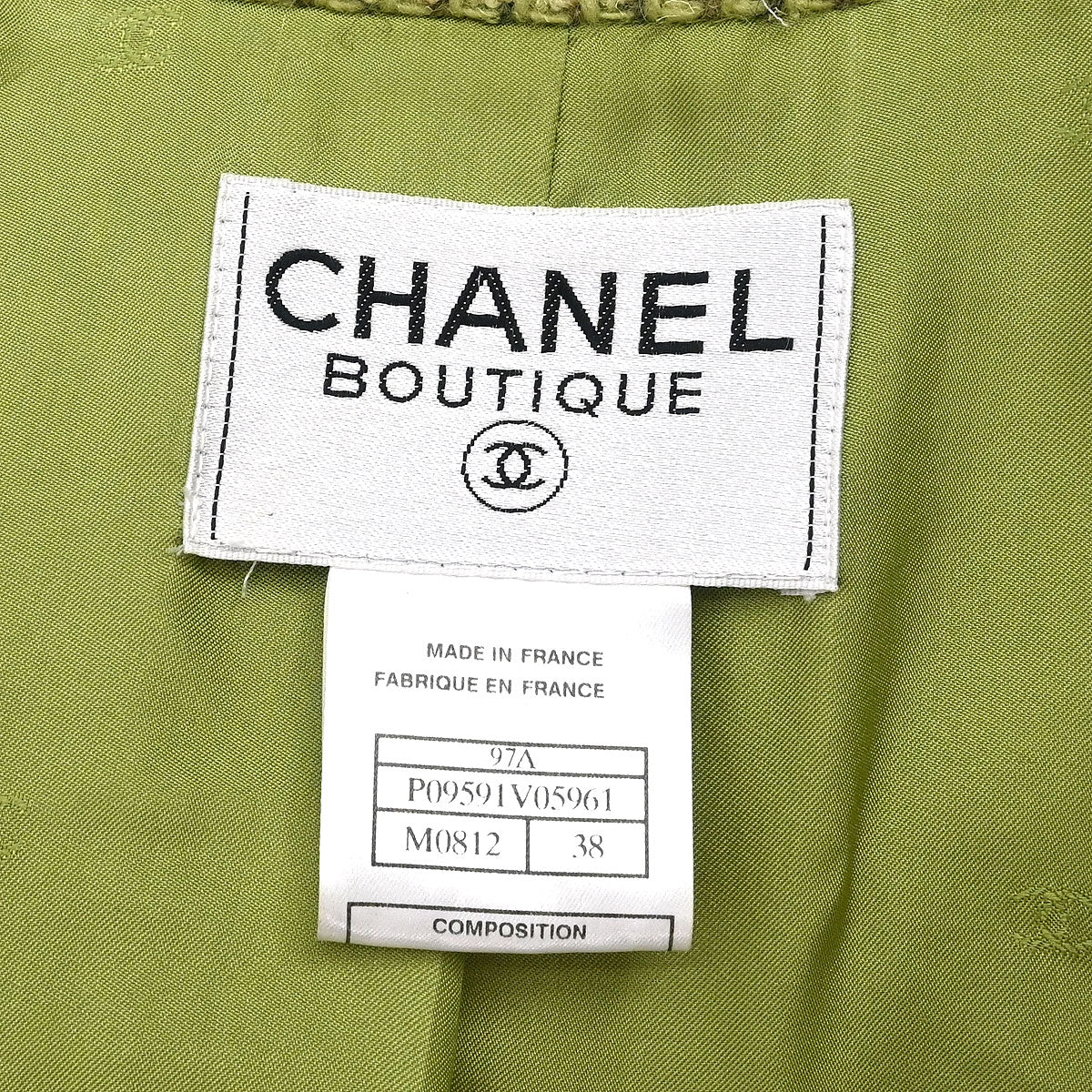 Chanel 1997 Single Breasted Jacket Green #38