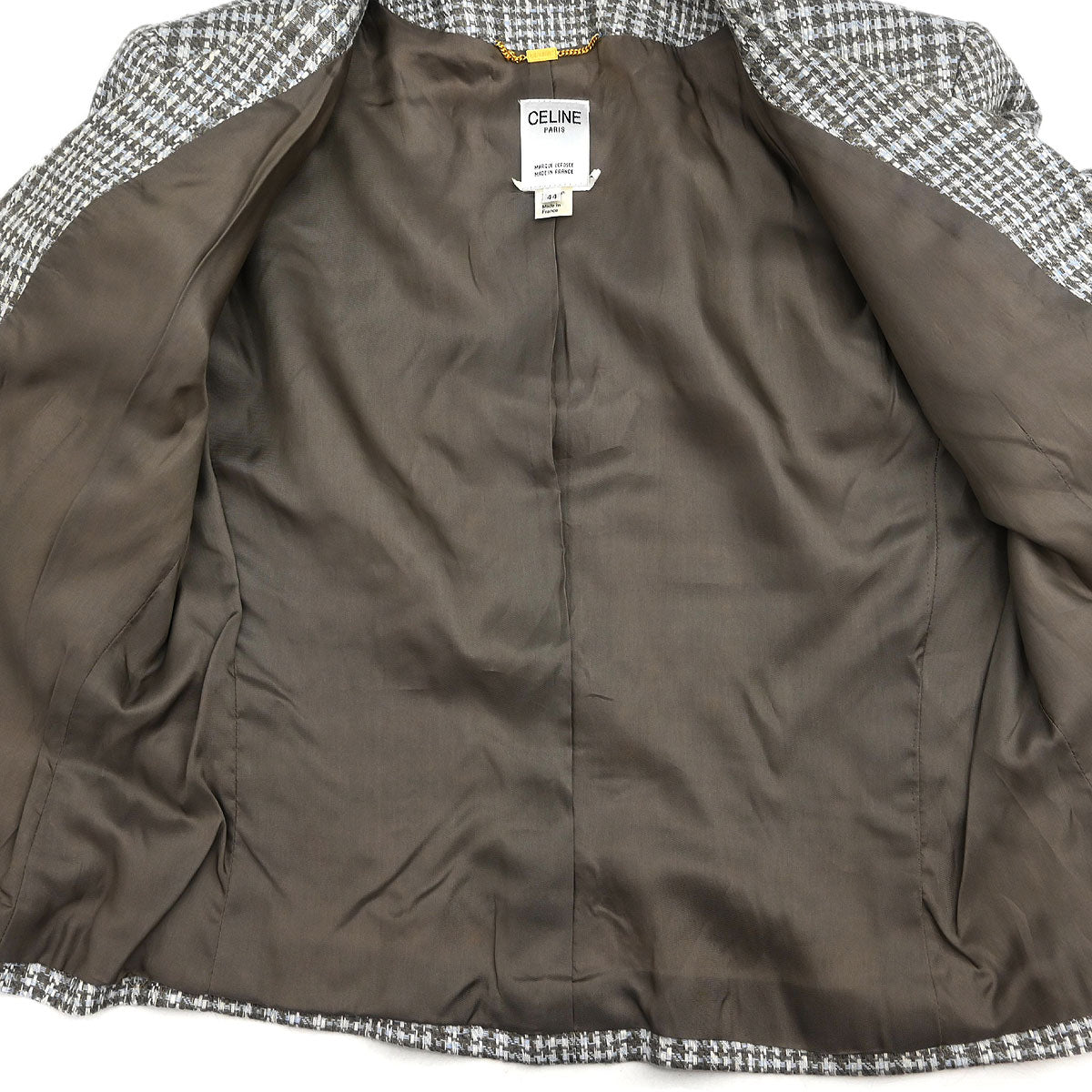 Celine Setup Suit Jacket Skirt Brown #44