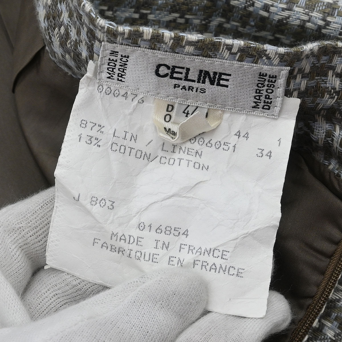 Celine Setup Suit Jacket Skirt Brown #44