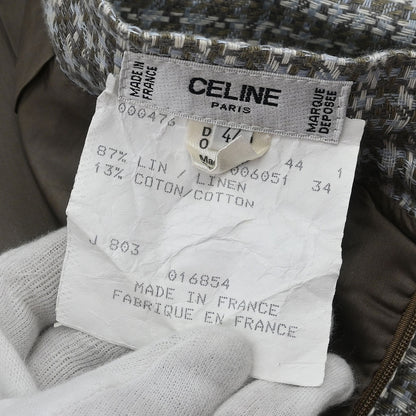 Celine Setup Suit Jacket Skirt Brown #44