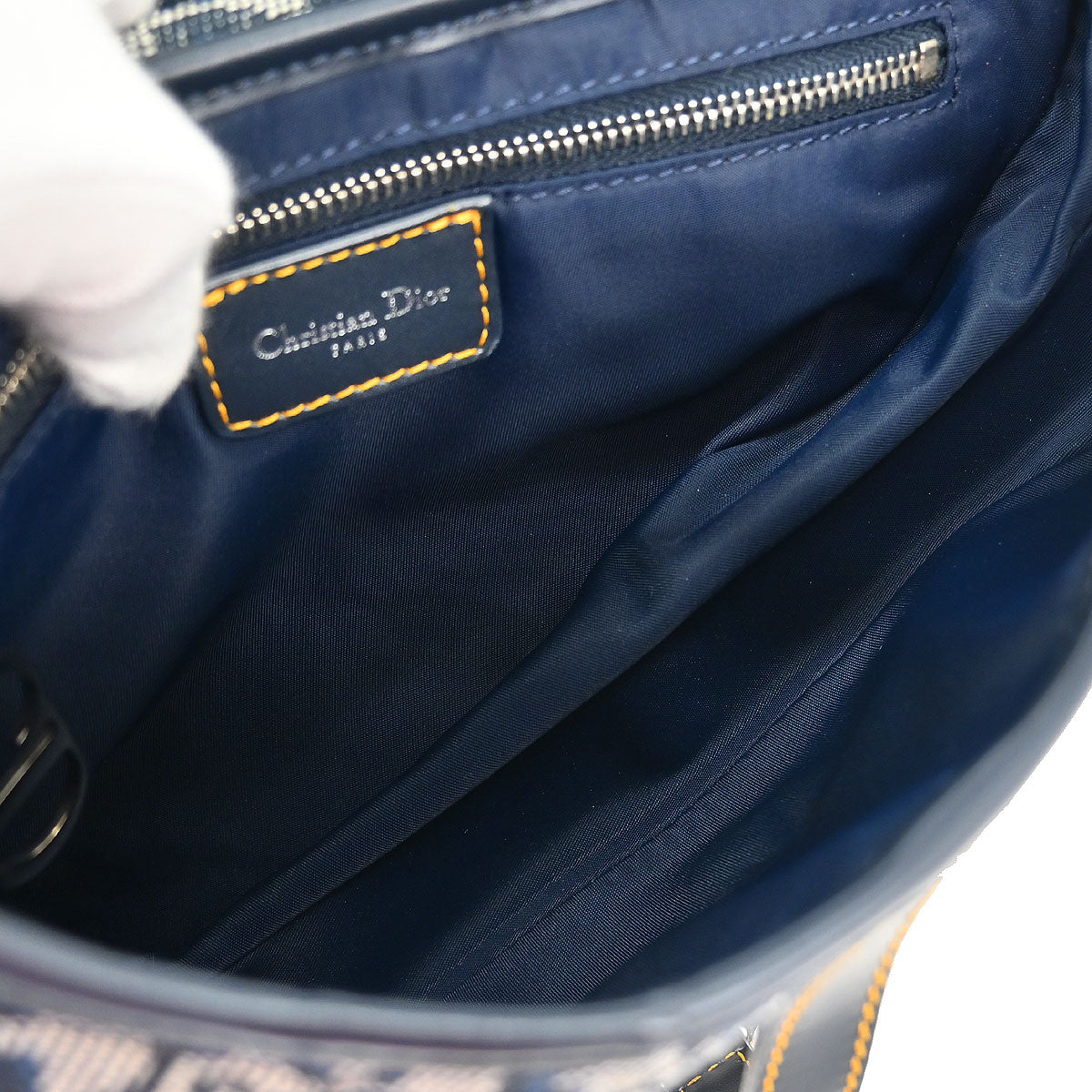 Christian Dior Navy Trotter Saddle Handbag