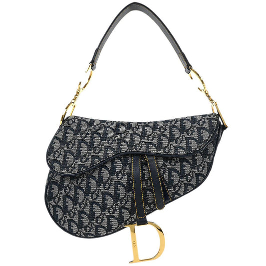 Christian Dior Navy Trotter Saddle Handbag
