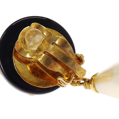 Chanel Costume Pearl Dangle Earrings Clip-On 96C