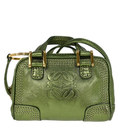 Loewe * Metallic Green Amazona Nano Handbag Pochette