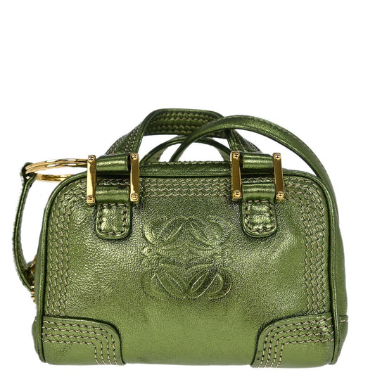 Loewe * Metallic Green Amazona Nano Handbag Pochette