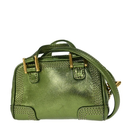 Loewe * Metallic Green Amazona Nano Handbag Pochette