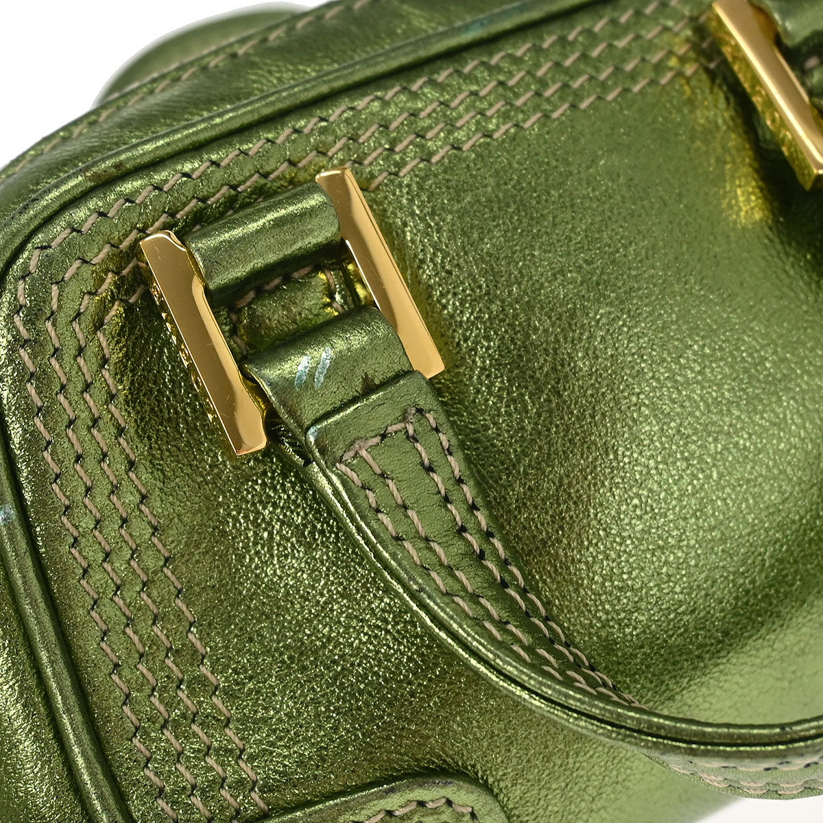 Loewe * Metallic Green Amazona Nano Handbag Pochette