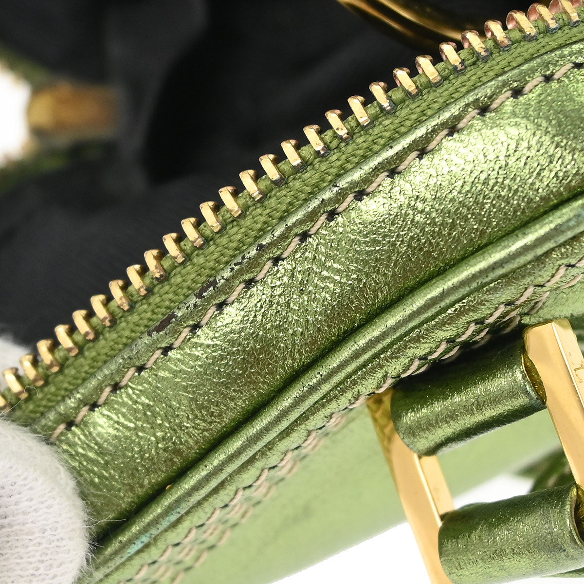 Loewe * Metallic Green Amazona Nano Handbag Pochette