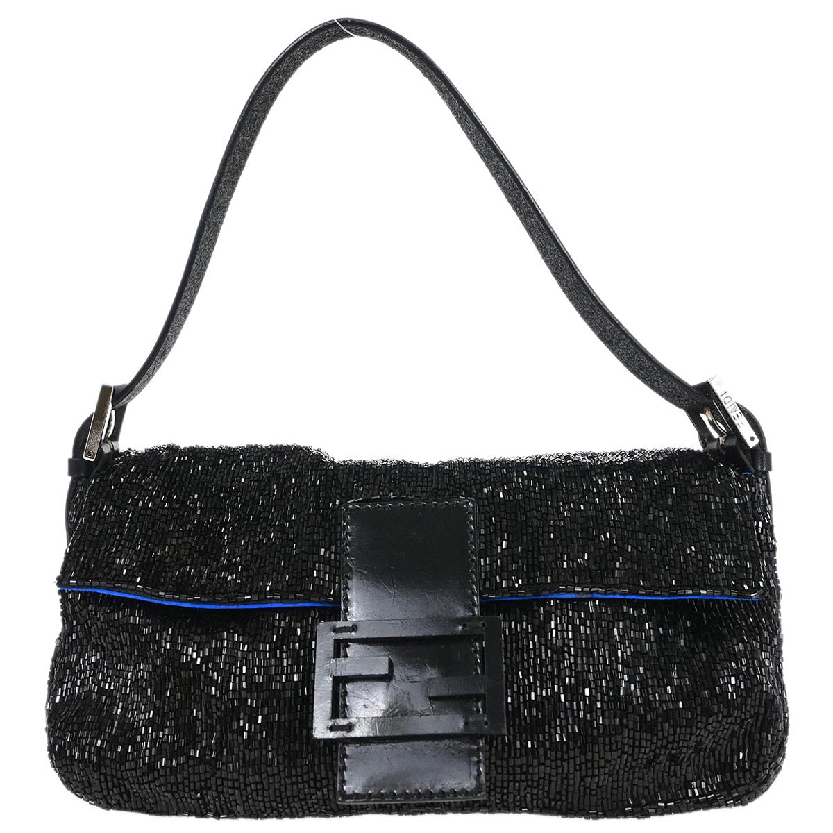Fendi Black Beads Baguette Handbag
