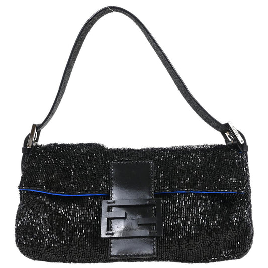 Fendi Black Beads Baguette Handbag