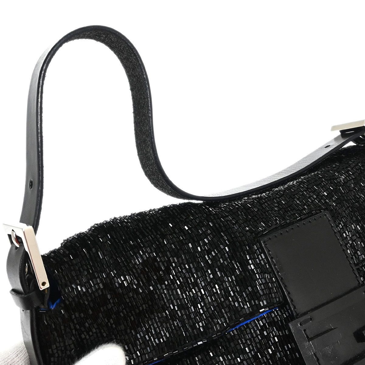 Fendi Black Beads Baguette Handbag