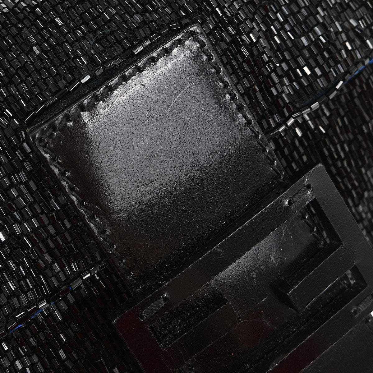 Fendi Black Beads Baguette Handbag