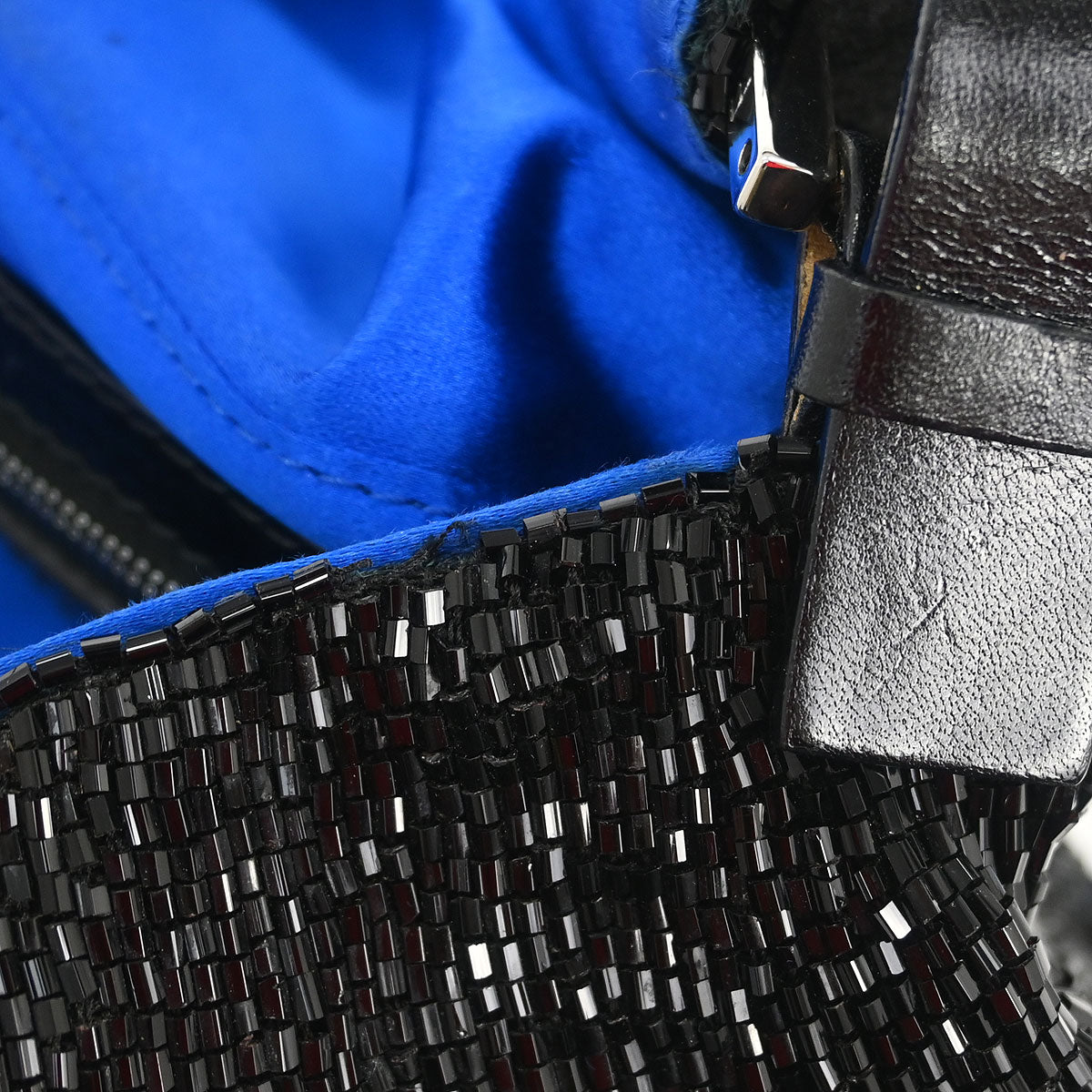 Fendi Black Beads Baguette Handbag