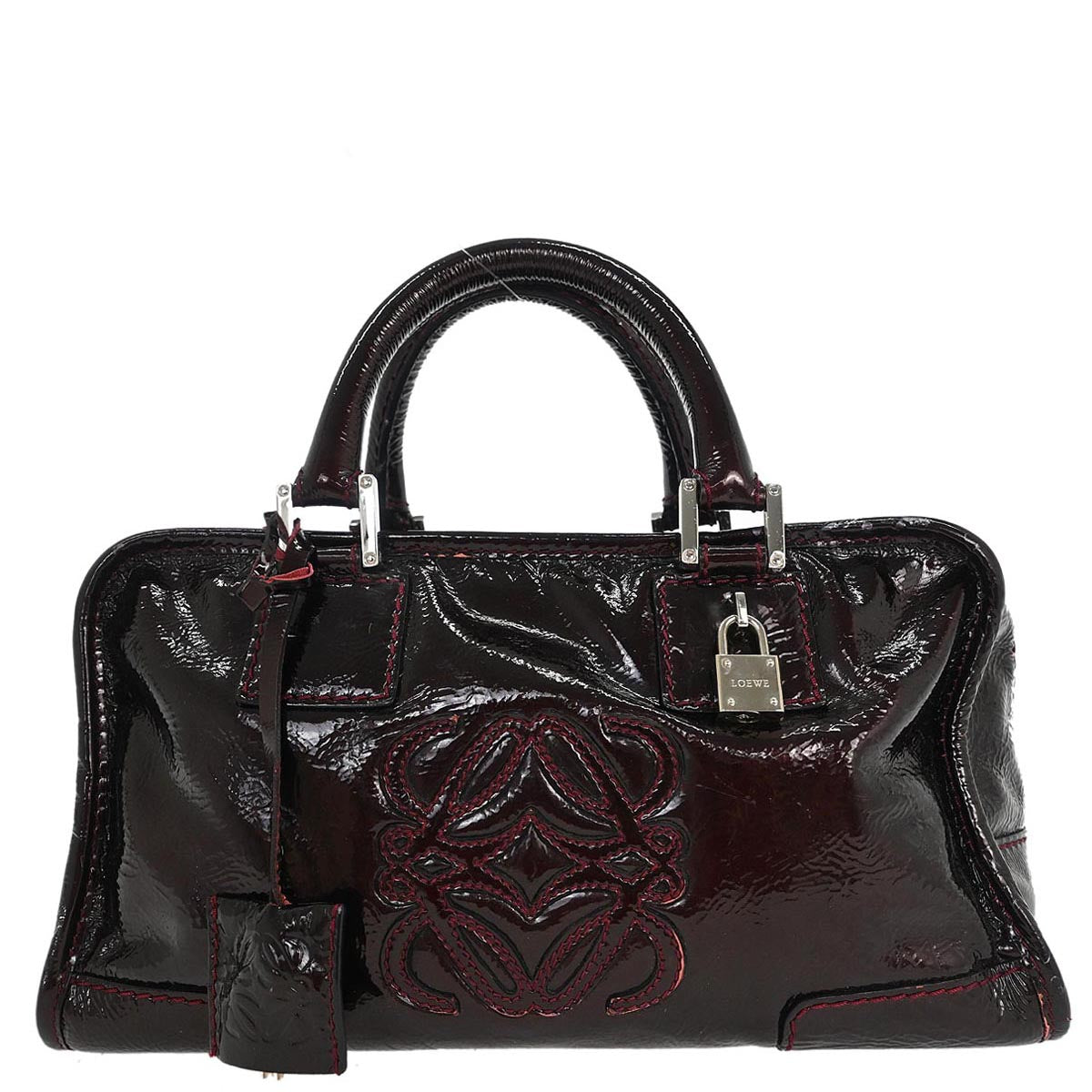Loewe Bordeaux Patent Leather Amazona 28 Handbag