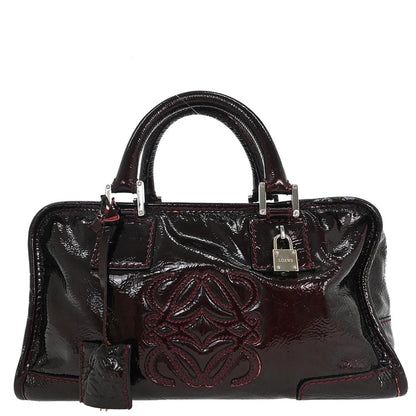 Loewe Bordeaux Patent Leather Amazona 28 Handbag