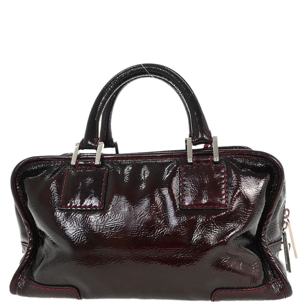 Loewe Bordeaux Patent Leather Amazona 28 Handbag