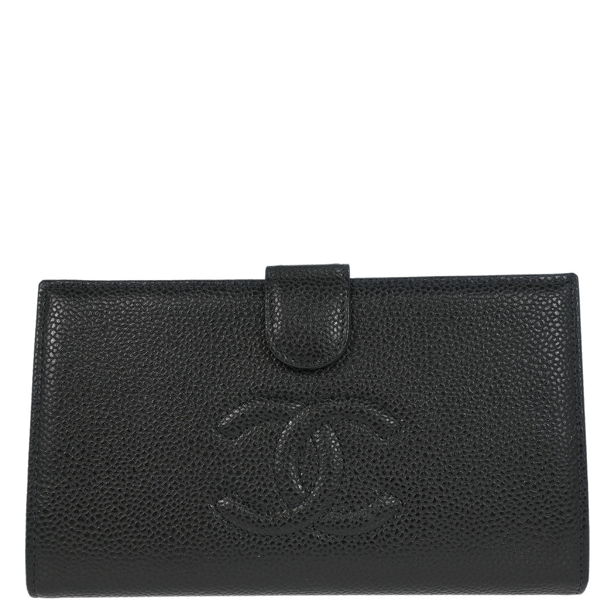 Chanel 2000-2002 Black Caviar Long Wallet