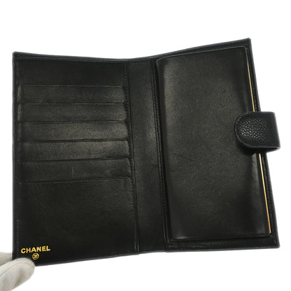 Chanel 2000-2002 Black Caviar Long Wallet