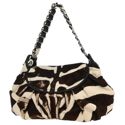 Christian Dior * Brown Pony Hair Zebra Jazzclub Handbag