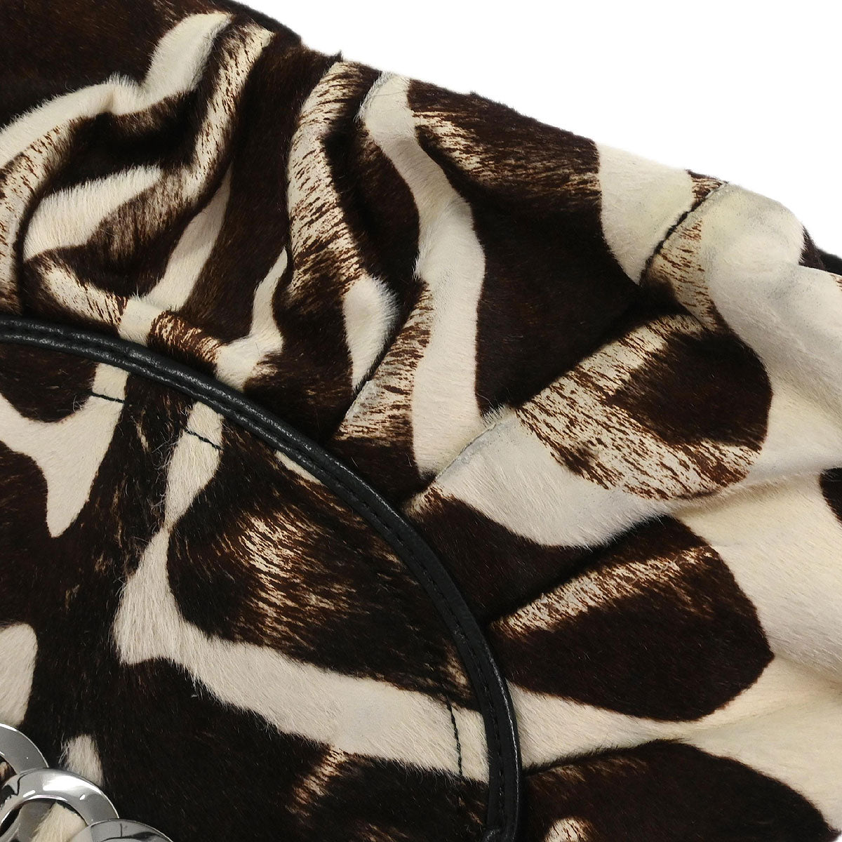 Christian Dior * Brown Pony Hair Zebra Jazzclub Handbag